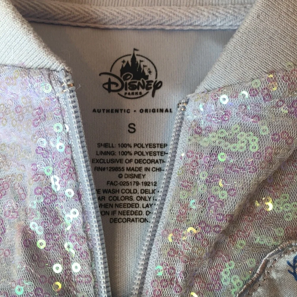 Disney Frozen 2 Elsa Anna Forest Spirit Sequin Satin Zipper Jacket Girls Small